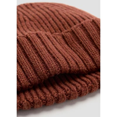 Bonnet en mélange de laine côtelée MANGO MAN