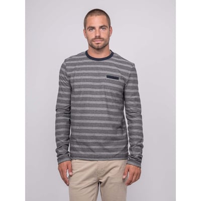 T-shirt Manches Longues Homme Coton Décontracté - Col Rond, Rayures, Grande Taille - Pour Tous Les Jours - 8