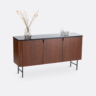 Buffet 3 portes plaqué noyer, Helina LA REDOUTE INTERIEURS