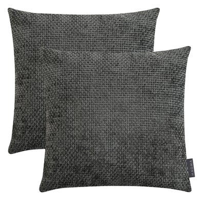 Lot de 2 housses de coussin velours chenille ARLO MAGMA HEIMTEX