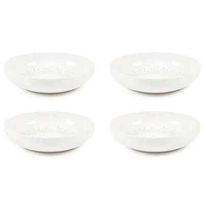 Set of 4 Gold Sunburst Pasta Bowls SABICHI