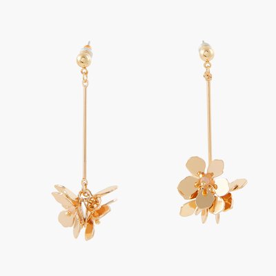 Boucles d'oreilles pendantes avec fleurs en métal BALABOOSTE