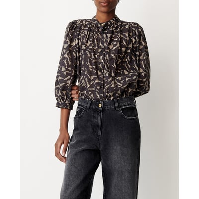 Blusa estampada com gola redonda e mangas 3/4, Lyla SESSUN