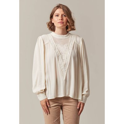 Blouse bohème avec dentelle et effet de transparence sur le décolleté CLOTY DEELUXE