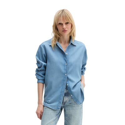 Blouse en jean regular en mélange de TENCEL™ Lyocell et de coton MARC O'POLO