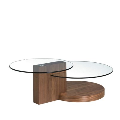Table basse de noyer et verre ANGEL CERDA