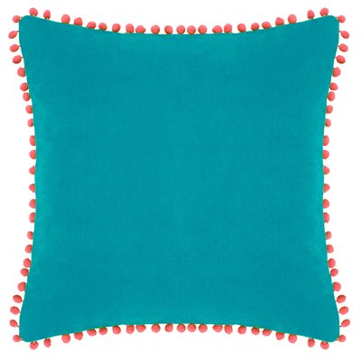 Velvet Pom-Pom Vibrant Cotton Velvet Cushion 45x45cm PAOLETTI