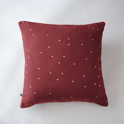 Taie d'oreiller Gaze Coton 60 x 60 cm Gaia Chics Granit EDEN