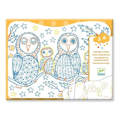 Coloriages à révéler Familles d'arbres DJECO