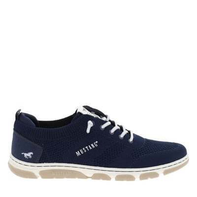 Sneakers bleu marine à talon plat avec une fermeture à lacets élastiqués MUSTANG