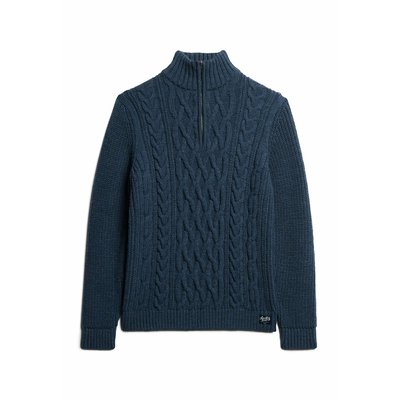 Jersey trenzado con cuello con cremallera Jacob SUPERDRY
