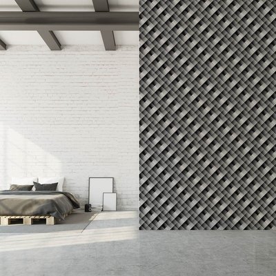 Papier peint graphique tissage HEXOA