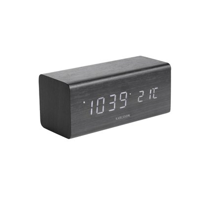 Réveil LED Block en Bois sombre PRESENT TIME
