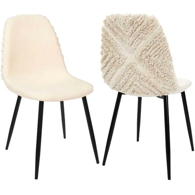 Chaise pieds en métal assise en tissu Mora (Lot de 2) CMP