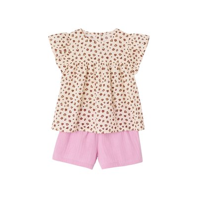 Ensemble blouse imprimée et short en gaze de coton VERTBAUDET