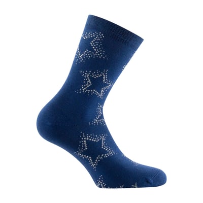 Mi-chaussettes femme fantaisie all over étoiles coton majoritaire KINDY