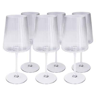 Lot de 6 verres à vin, RIFFLE KARE DESIGN