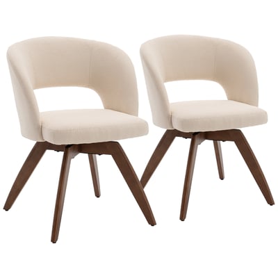 Lot de 2 chaises en bois et tissu boucle, HOLLY HAPPY GARDEN