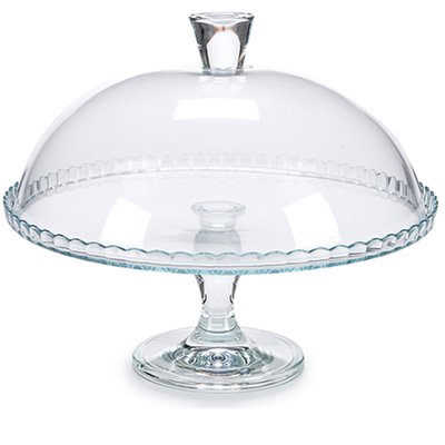 Présentoir à gâteau sur pied en verre transparent avec cloche PASABAHCE
