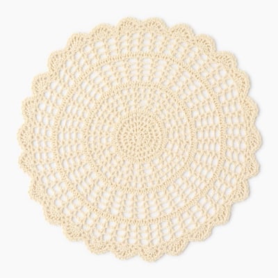 Set de table rond en crochet, D38cm MONOPRIX