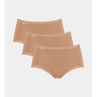 Комплект из трех трусов-слипов миди 24/7 Cotton Lace SLOGGI