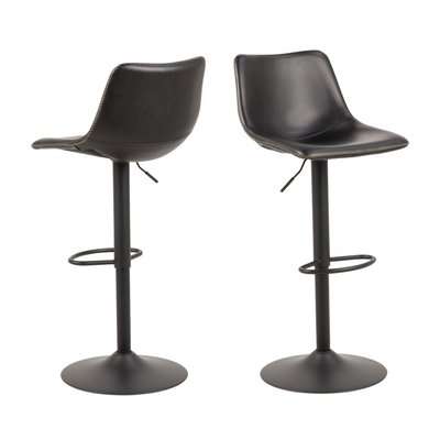 Tabouret de bar réglable en simili et métal H61-83cm - Anartia DRAWER