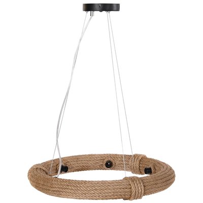 Plafonnier rond en corde 6 ampoules 48x48x10cm WADIGA