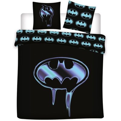 Parure de Lit Enfant double Polycoton Réversible DC Comics Logo BATMAN