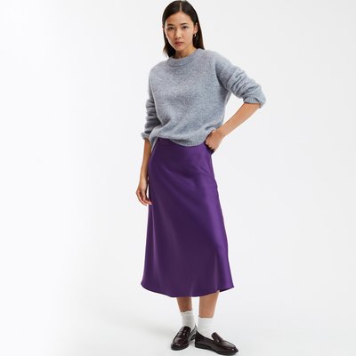 Falda larga evasé de satén mate, Signature MARION LA REDOUTE COLLECTIONS