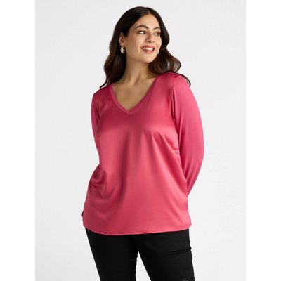 T-shirt avec devant en satin, manches et dos en jersey FIORELLA RUBINO