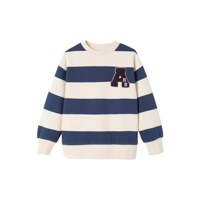 Sweat larges rayures badge en bouclettes VERTBAUDET