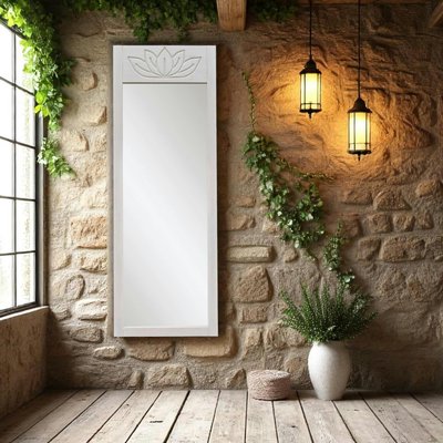 Miroir vertical blanc - motif lotus, 155 cm HILO PIER IMPORT