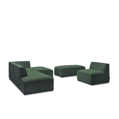 Canapé modulable 6 places en tissu chiné, MEGEVE BOBOCHIC