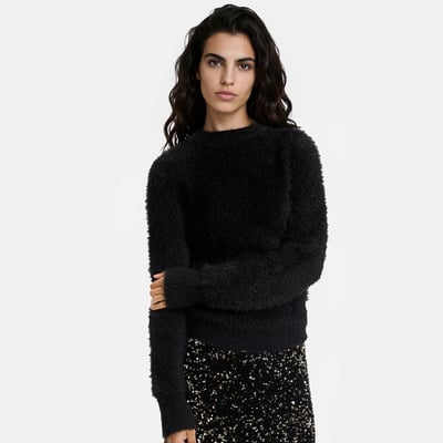 Pull col rond, en maille duveteuse LA REDOUTE COLLECTIONS