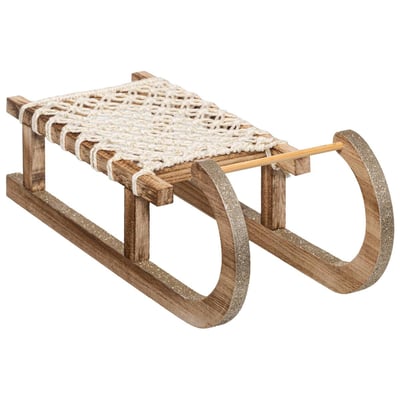 Objet Bois Luge Corde L 40 cm FEERIC LIGHTS & CHRISTMAS