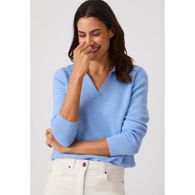 Pull col polo ouvert fantaisie côtelée DAMART