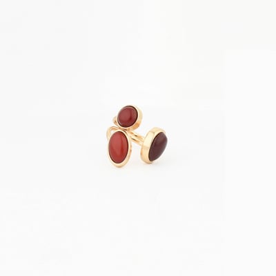 Bague 3 cabochons bordeaux BALABOOSTE