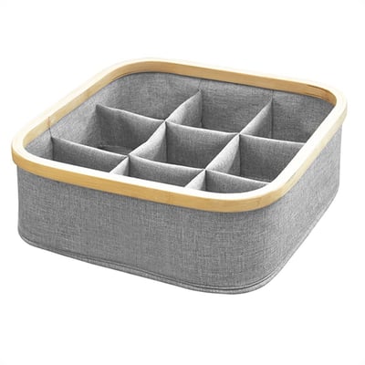 Panier cadre bambou 9 compartiments coloris gris CASAME