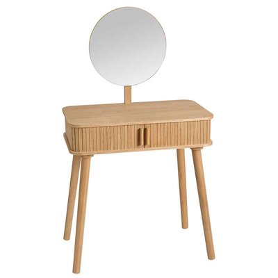 Coiffeuse en bois de frêne avec miroir 70x40x126cm WADIGA