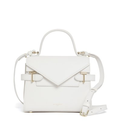 Sac à main double rabat petit en cuir signature T EMILIE LE TANNEUR