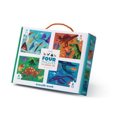 4 puzzles - les Dinosaures 24, 36, 48 et 72 pcs CROCODILE CREEK