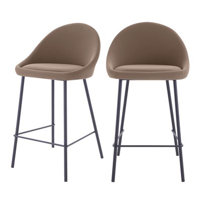 Lot de 2 chaises pour îlot central 65 cm en cuir synthétique - MISTY RENDEZ-VOUS DÉCO