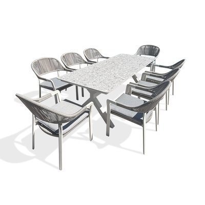 Ensemble repas de jardin 8 places ABELLA REMARQUABLE
