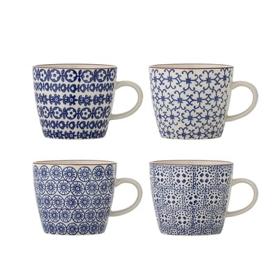 Tasses céramique fleurs  KARINE set de 4 BLOOMINGVILLE
