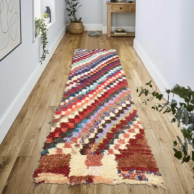 Authentique tapis berbère fait main en tissu recyclé BOUCHAROUETTE 60 UN AMOUR DE TAPIS