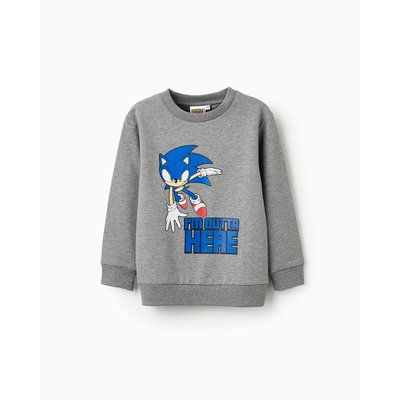 Sweat gris, imprimé Sonic LICENSE ZIPPY