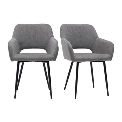 Chaises design pieds métal noir (lot de 2) LAURETTE MILIBOO
