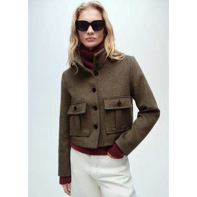 Veste laine mélangée poches MANGO
