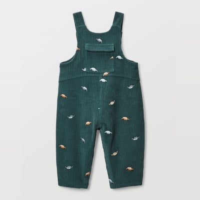 Salopette longue en velours brodée en coton BIO GOTS BOUT'CHOU