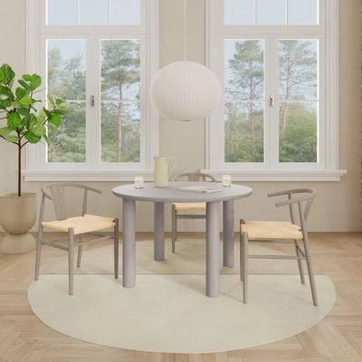 Table à manger ronde design L120 gris 4 places - MAGDA HELLIN, DEPUIS 1862